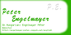 peter engelmayer business card